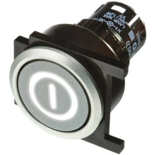 EAO 61 Series Silver Round Flush Latching Push Button Head 25mm Diameter IP65 61-1200.0, 61-9933.0, 61-9643.703