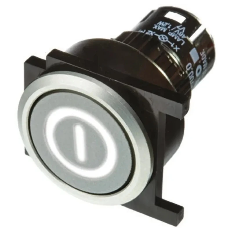 EAO 61 Series Silver Round Flush Latching Push Button Head 25mm Diameter IP65 61-1200.0, 61-9933.0, 61-9643.703