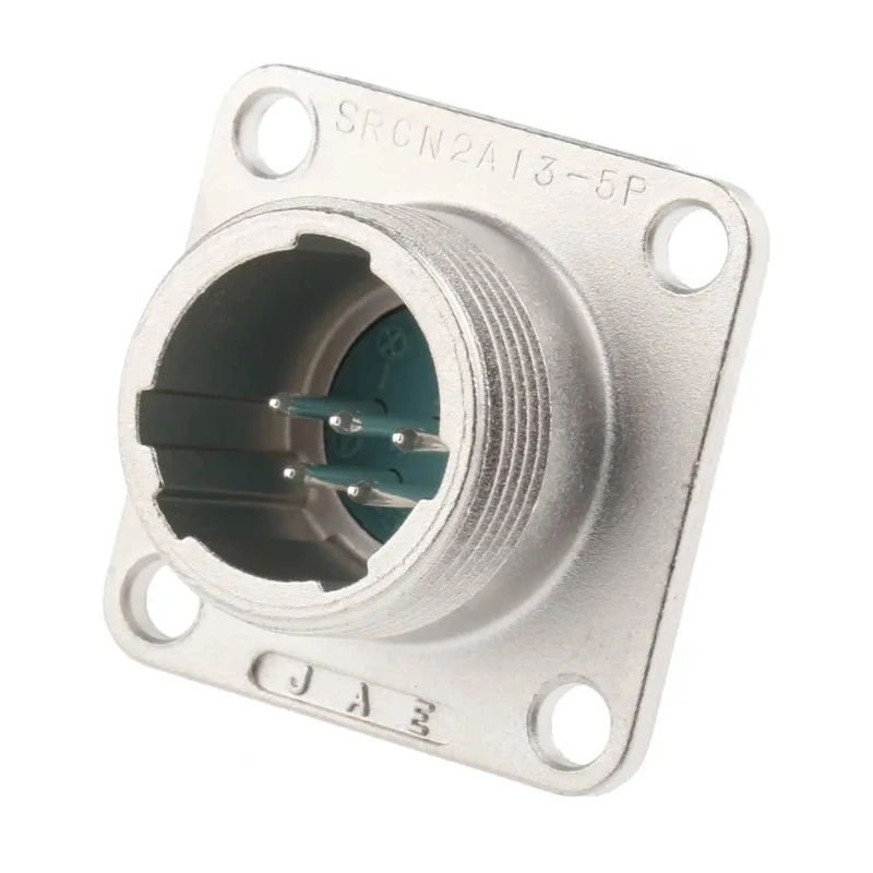 JAE Circular Connector, 5 Contacts, Panel Mount Plug, Miniature Connector, Male, Aluminium Alloy Housing SRCN2A13-5P
