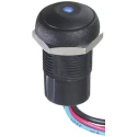 APEM IR Series Illuminated Momentary Push Button Switch, Panel Mount, 16 mm Cutout, SPST, Blue LED, IP67, 48V DC IRR3F422LOB