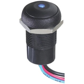 APEM IR Series Illuminated Momentary Push Button Switch, Panel Mount, 16 mm Cutout, SPST, Blue LED, IP67, 48V DC IRR3F422LOB