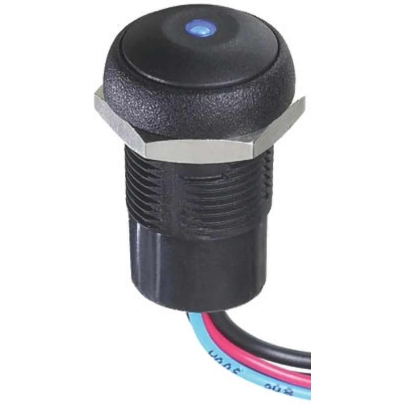 APEM IR Series Illuminated Momentary Push Button Switch, Panel Mount, 16 mm Cutout, SPST, Blue LED, IP67, 48V DC IRR3F422LOB