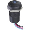 APEM IR Series Illuminated Momentary Push Button Switch, Panel Mount, 16 mm Cutout, SPST, Blue LED, IP67, 48V DC IRR3F422LOB