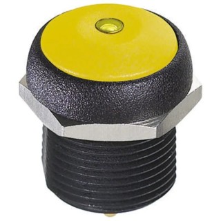 APEM IR Series Illuminated Momentary Push Button Switch, Panel Mount, 16 mm Cutout, SPST, Yellow LED, IP67, 48V IRR3S452LOY