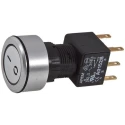 APEM Illuminated Push Button Switch DPDT, Latching, Panel Mount, 22 mm Cutout, Blue LED, IP65 A1PCA1X250K403