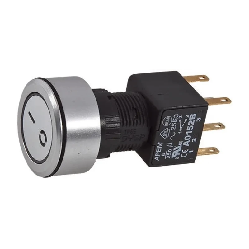 APEM Illuminated Push Button Switch DPDT, Latching, Panel Mount, 22 mm Cutout, Blue LED, IP65 A1PCA1X250K403