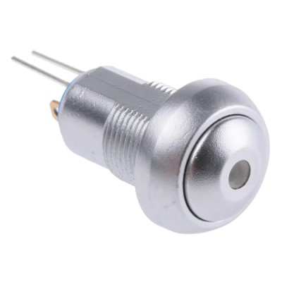APEM IP Series Illuminated Push Button Switch, Latching, Panel Mount, 12.9 mm Cutout, SPST, Green LED, IP67 IPR1SAD0LOG105