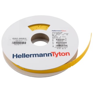 HellermannTyton Yellow Print Polyolefin Cable Labels, 15 mm Width x 100 mm Length, 120 Per 556-21074 TIPTAG15X100YE-PO-YE