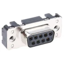 HARTING D-Sub 9 Way Straight 2.74 mm Pitch Through Hole Steel Housing Female Connector 09661516512