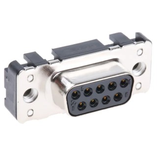 HARTING D-Sub 9 Way Straight 2.74 mm Pitch Through Hole Steel Housing Female Connector 09661516512