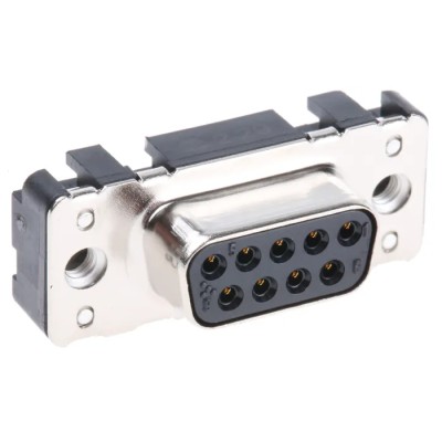 HARTING D-Sub 9 Way Straight 2.74 mm Pitch Through Hole Steel Housing Female Connector 09661516512