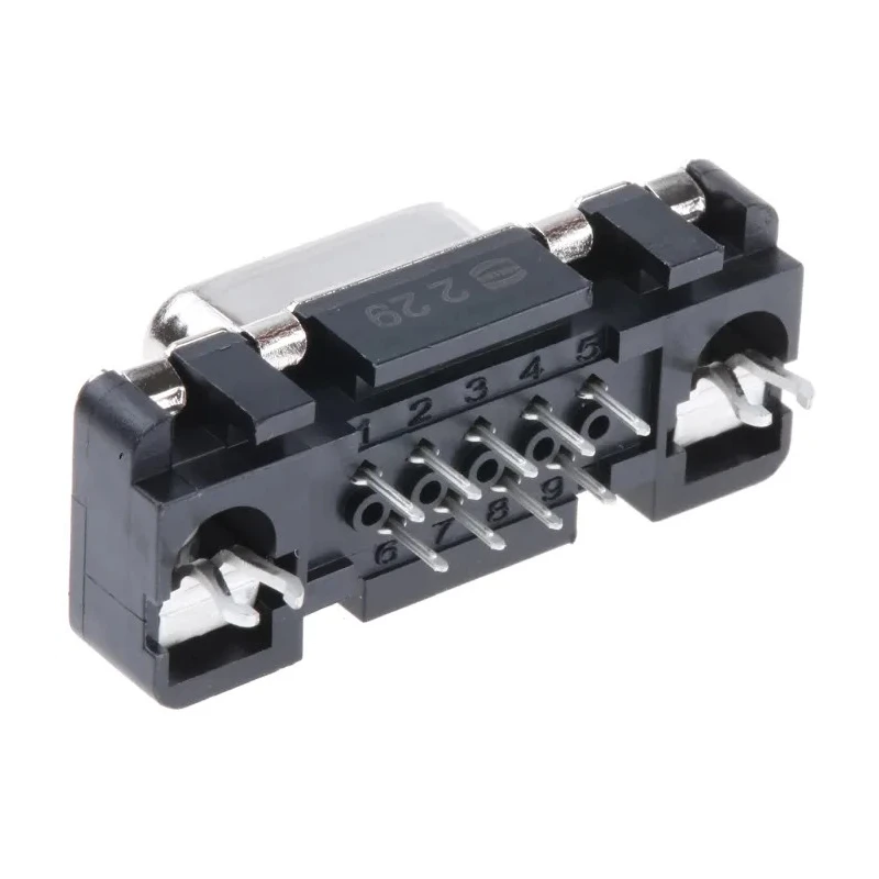 HARTING D-Sub 9 Way Straight 2.74 mm Pitch Through Hole Steel Housing Female Connector 09661516512