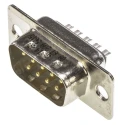 HARTING D-Sub 9 Way Straight 2.77 mm Pitch Panel Mount D-Sub Connector with Flange Male 09672095615