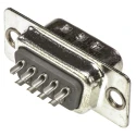 HARTING D-Sub 9 Way Straight 2.77 mm Pitch Panel Mount D-Sub Connector with Flange Male 09672095615
