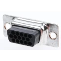 HARTING D-Sub 15 Way Straight 2.29 mm Pitch Cable D-Sub Connector with Screw Lock Female 09561004701