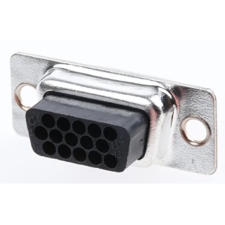 HARTING D-Sub 15 Way Straight 2.29 mm Pitch Cable D-Sub Connector with Screw Lock Female 09561004701