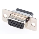 HARTING D-Sub 15 Way Straight 2.29 mm Pitch Cable D-Sub Connector with Screw Lock Female 09561004701