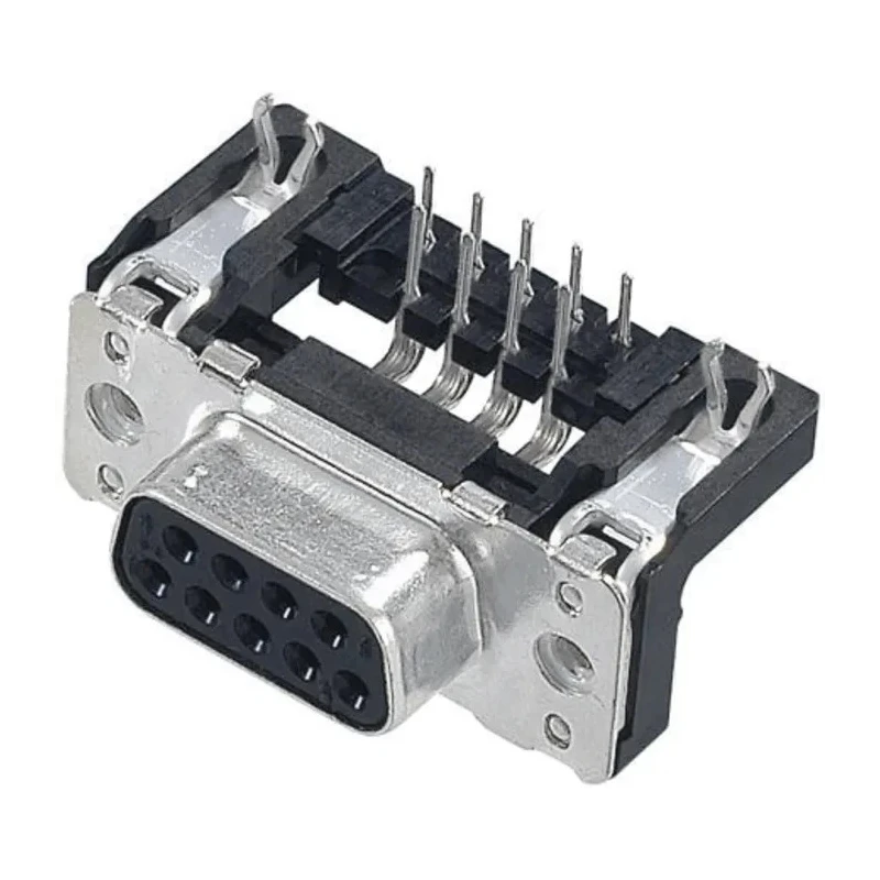 HARTING 25 Way Right Angle 2.76 mm Pitch Through Hole D-Sub Connector with 4 to 40 UNC Threaded Insert Female 09663526612