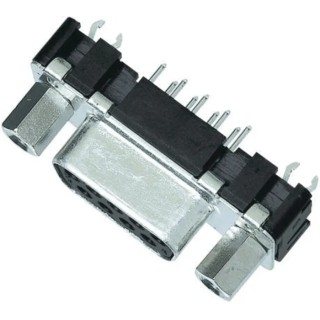 HARTING 15 Way Straight 2.74 mm Pitch Through Hole D-Sub Connector with 4 to 40 UNC Threaded Insert Female 09662516513