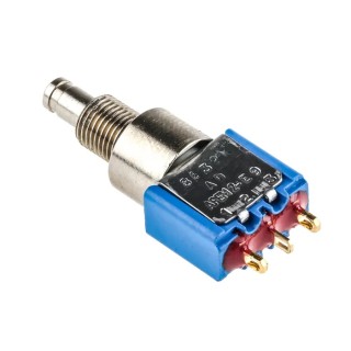 Apem 8000 Series Miniature Push Button Switch, Momentary, Panel Mount, 6.5 mm Cutout, SPDT, IP65, 30V DC 250V AC 8632ADBK