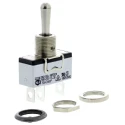 APEM Toggle Switch, Panel Mount, On-Off-On SPST, Solder Lug Terminal, 24 V dc, 250 V ac, 5A Current, Nickel Plated 637H/2K