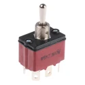 APEM Toggle Switch Panel Mount On-Off-On DPST Tab Terminal 24V dc 28V ac 3647NF/2