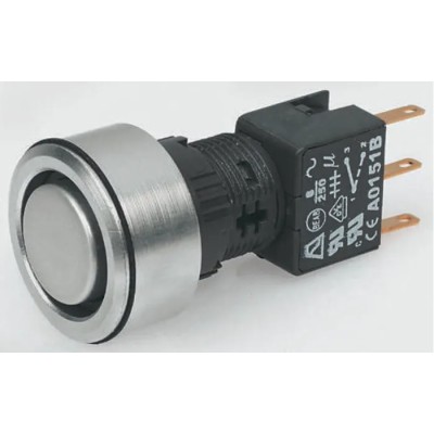 APEM A3 Series Illuminated Push Button Switch, Panel Mount, 30 mm Cutout, DPDT, IP65 A3PFA1X210J1