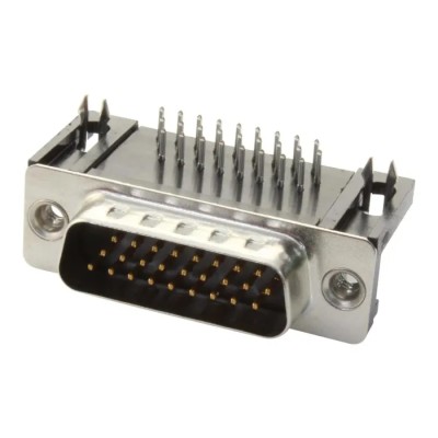 HARTING 62 Way Right Angle 2.41 mm Pitch Through Hole D-Sub Connector with 4 to 40 UNC Screw Lock Male 09564627813