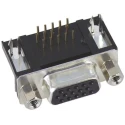 HARTING D-Sub 26 Way Right Angle 2.29 mm Pitch Through Hole Connector Female with 4 to 40 UNC Screw Lock 09562527613