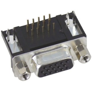 HARTING D-Sub 26 Way Right Angle 2.29 mm Pitch Through Hole Connector Female with 4 to 40 UNC Screw Lock 09562527613