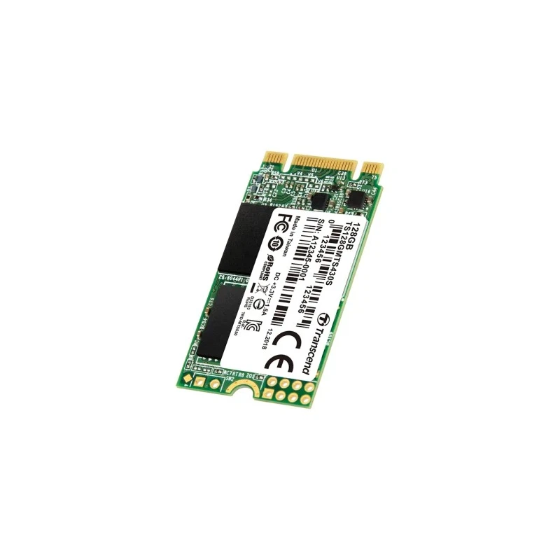 Transcend M.2 128 GB Internal SSD SATA III TLC Flash Memory 42mm x 22mm x 3.58mm MTS430S