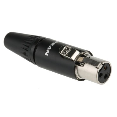 Re-An Products Cable XLR Connector, Straight Female, 3 Way, Gold Plating RT3FC-B