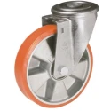 LAG Swivel Castor Wheel 100 mm Diameter, 120 kg Load Capacity, Polyurethane Tyred, Die Cast Aluminium Hub 26255 FB