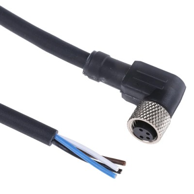 Telemecanique Sensors Female 4 Way Right Angle to 3 Way Unterminated Sensor Actuator Cable 10m XZCP1041L10