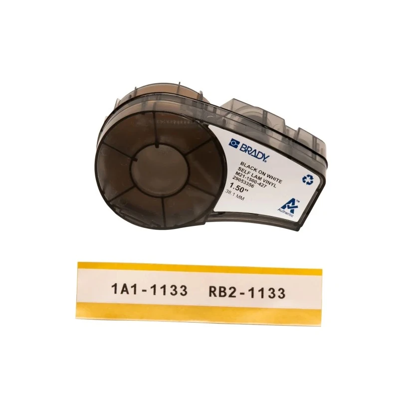 Brady Black on Transparent, White Self-Laminating Vinyl Heat Shrink Labels, 38.1 mm Tape Width, 14.26 m Tape M21-1500-427