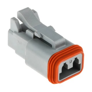 Amphenol Industrial AT Automotive Connector Male Grey Cable 2 Way Crimp Termination 13A Current AT06-2S
