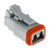 Amphenol Industrial AT Automotive Connector Male Grey Cable 2 Way Crimp Termination 13A Current AT06-2S