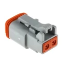 Amphenol Industrial AT Automotive Connector Male Grey Cable 2 Way Crimp Termination 13A Current AT06-2S
