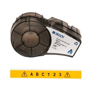 Brady Black on Yellow, Black Label Printer Tape, 9.53 mm Width, 6.4 m Length, Compatible with BMP21 LAB M21-375-595-YL
