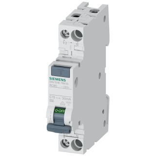 Siemens Residual Current Circuit Breaker with Overload Protection 13A Current, 2-Pole, 30 mA Trip Sensitivity 5SV1316-7KK13