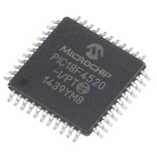 Microchip 8-bit PIC Microcontroller, 40 MHz Clock Frequency, 32kB Flash Memory, 44-Pin TQFP PIC18F4520
