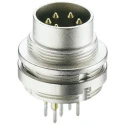 Lumberg 316 5 Pole Straight M16 DIN Plug 5A 60V AC IP68 Threaded Wall Mount Male 0316 05