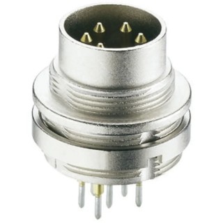 Lumberg 316 5 Pole Straight M16 DIN Plug 5A 60V AC IP68 Threaded Wall Mount Male 0316 05