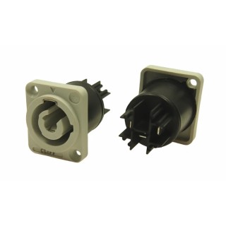 RS PRO IP65 Grey Panel Mount Industrial Power Connector 2A 250V IP65 IP65