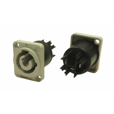 RS PRO IP65 Grey Panel Mount Industrial Power Connector 2A 250V IP65 IP65