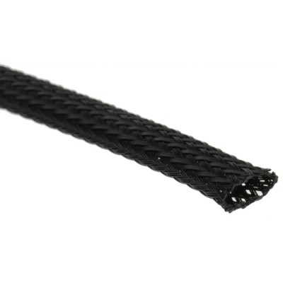 HellermannTyton Expandable Braided Polyethylene Terephthalate Black Cable Sleeve 5m Length 4-11 mm 170-10600 HEGP06-PET-BK