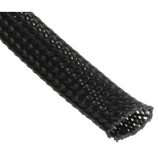 HellermannTyton Expandable Braided Polyethylene Terephthalate Black Cable Sleeve 5m Length 15mm 170-11000 HEGP10-PET-BK