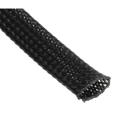 HellermannTyton Expandable Braided Polyethylene Terephthalate Black Cable Sleeve 5m Length 15mm 170-11000 HEGP10-PET-BK