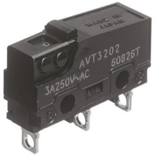 Panasonic Pin Plunger Subminiature Micro Switch, Solder Terminal, 5A, 250 V ac, SPCO AVL32053-A
