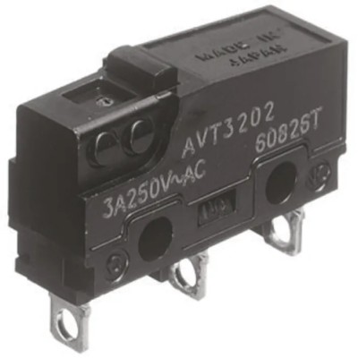 Panasonic Pin Plunger Subminiature Micro Switch, Solder Terminal, 5A, 250 V ac, SPCO AVL32053-A